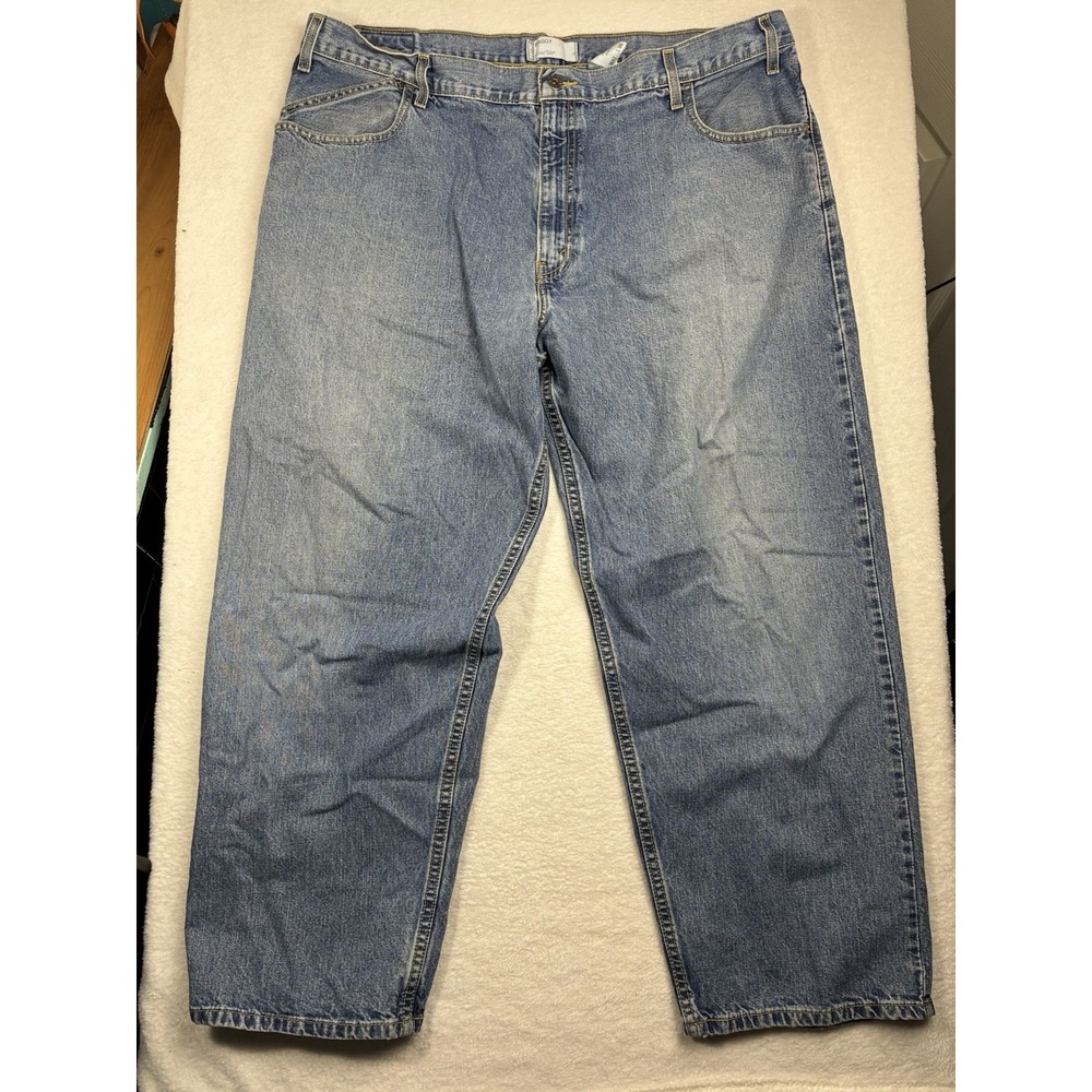 Vintage Levis Silvertab Jeans Men 42x30 Blue 90s Made USA Loose Baggy Pants Fade